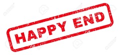 Happy End Text Rubber Stamp